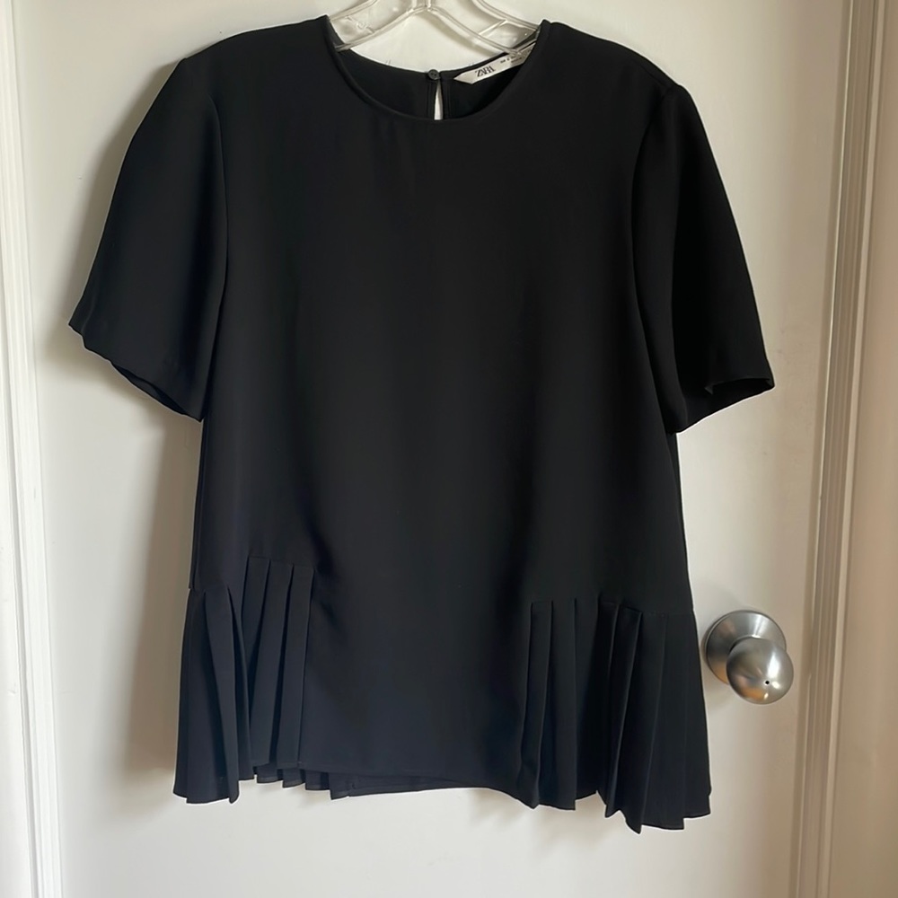 Zara, pullover blouse, size S, black